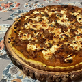 Brown Butter Pumpkin Tart with Goat Cheese and Caramelized Onions