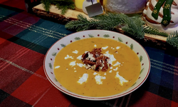 Featured image of post Sweet Potato Soup with Toasted Pecans and Goat Cheese